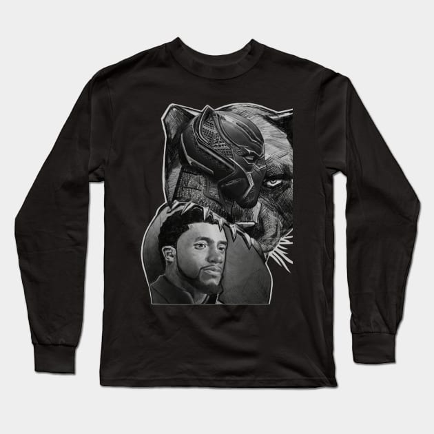 Black Panther King Long Sleeve T-Shirt by TheArtiste